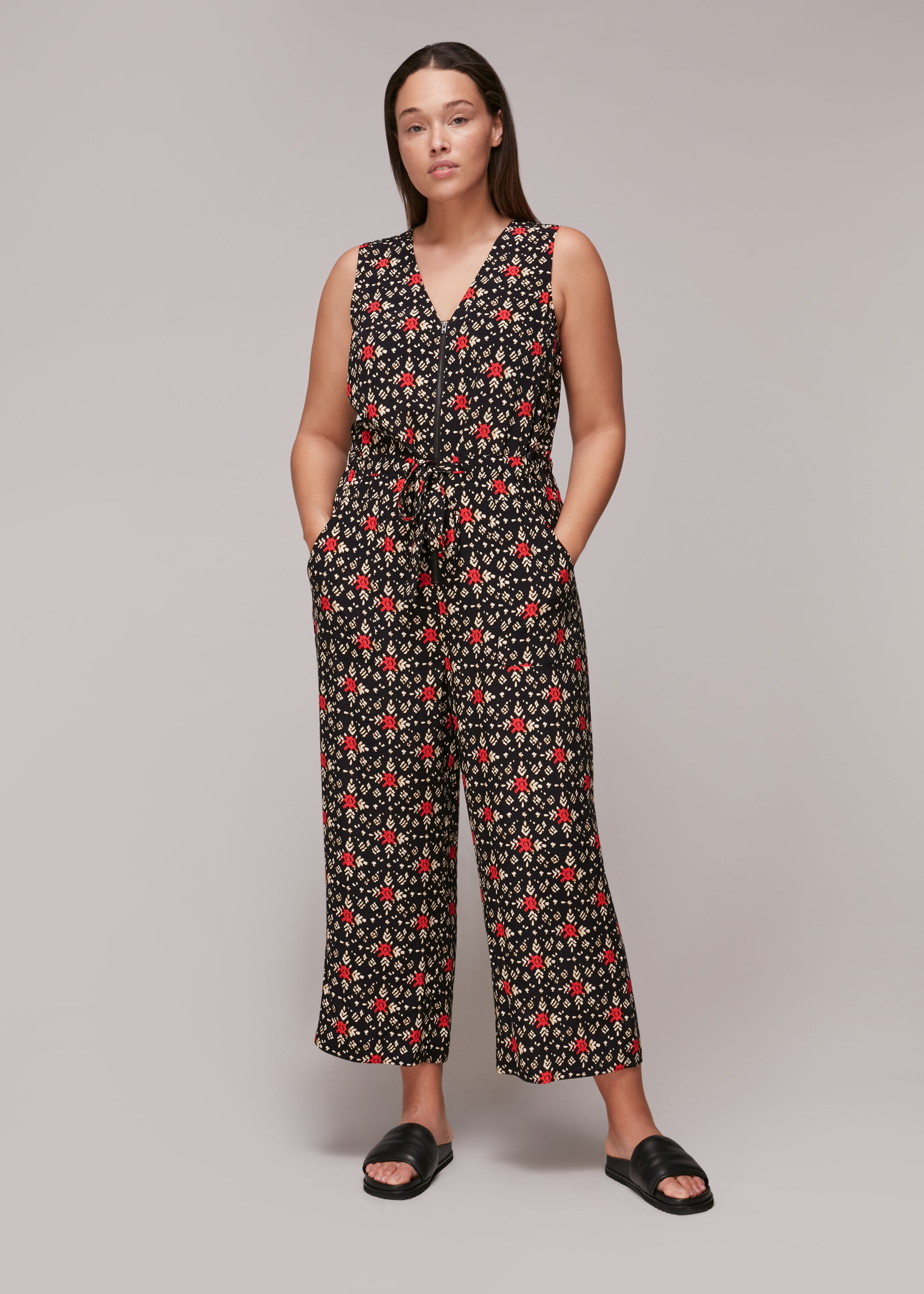 Block print sales jumpsuit