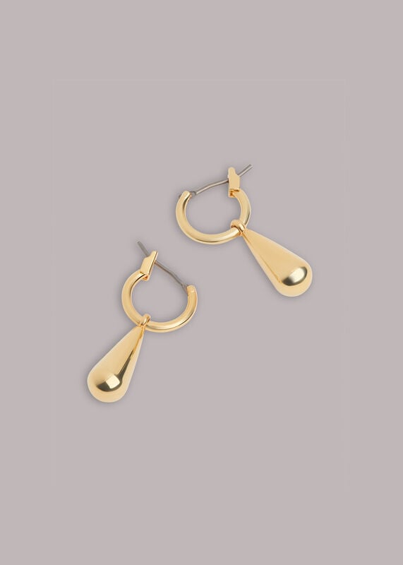 Gold Teardrop Hoop Earring
