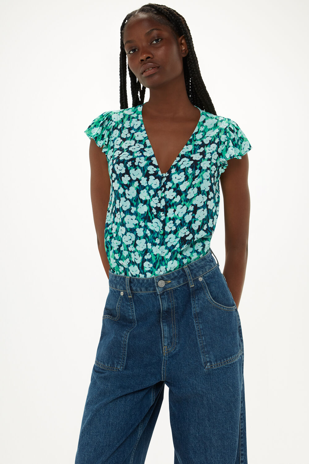 Floral Petal Frill Top