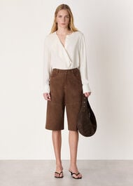 Draped Ruffle Feminine Blouse