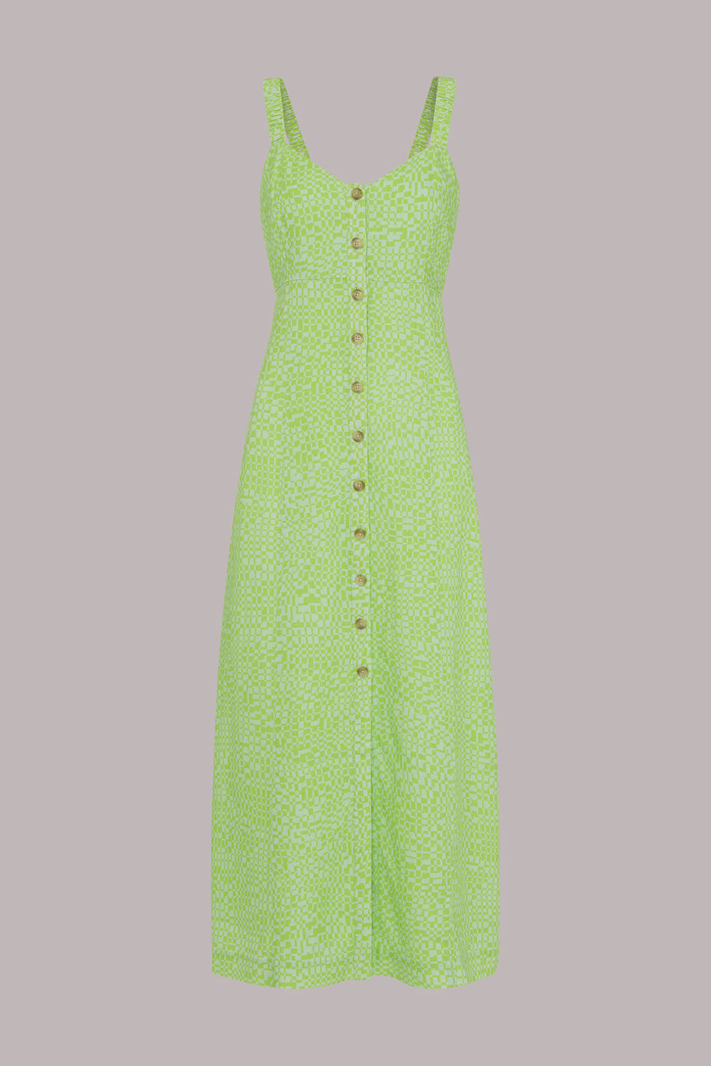 Warped Checkerboard Midi Dress