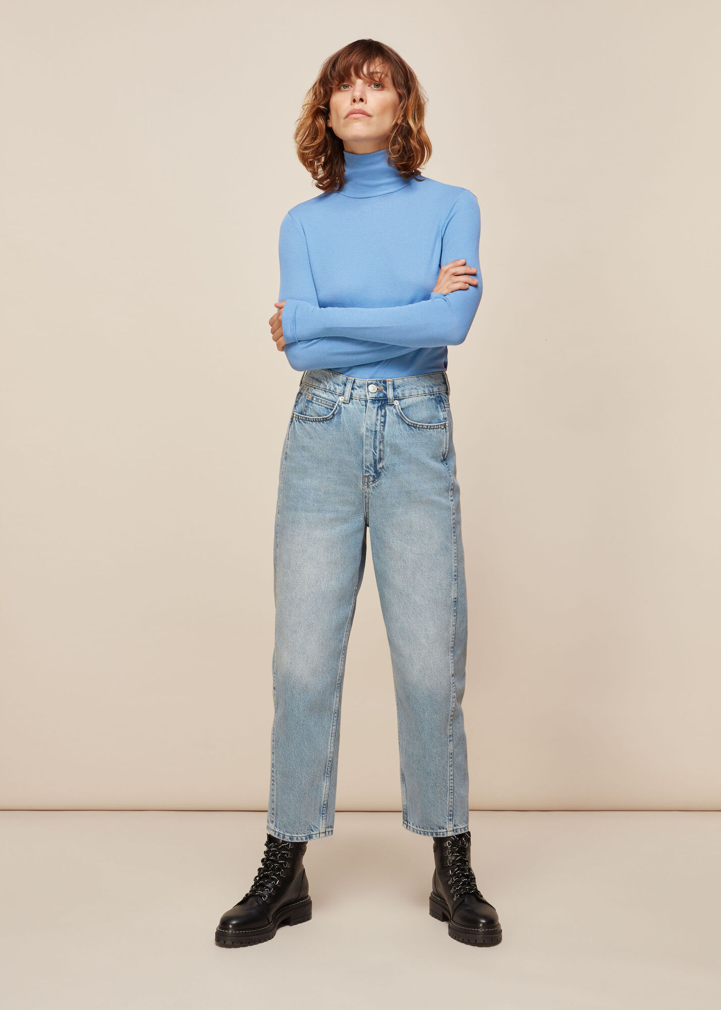 Pale Blue Essential Polo Neck | WHISTLES
