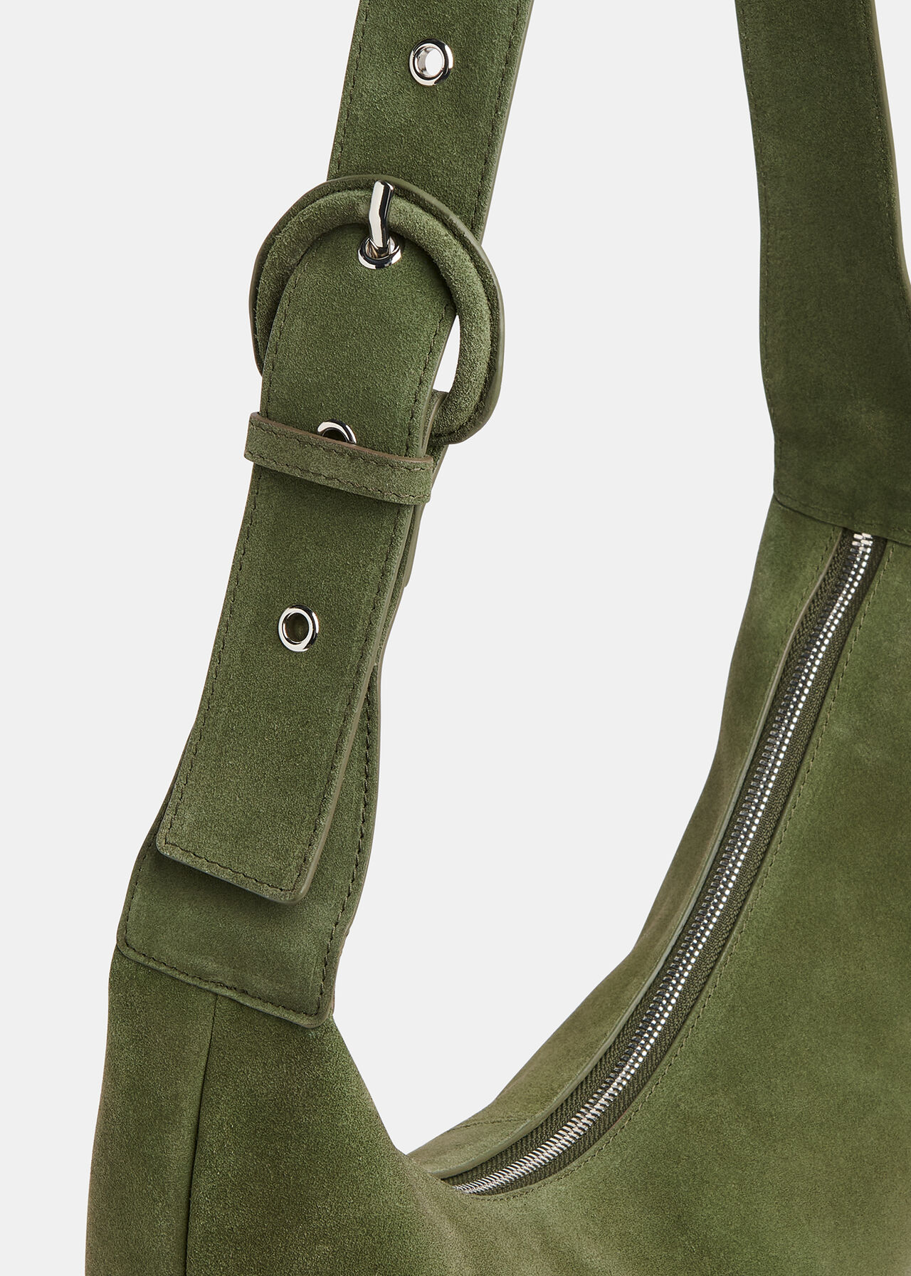 Sia Suede Curved Crossbody Bag
