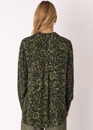 Animal Print Collared Shirt