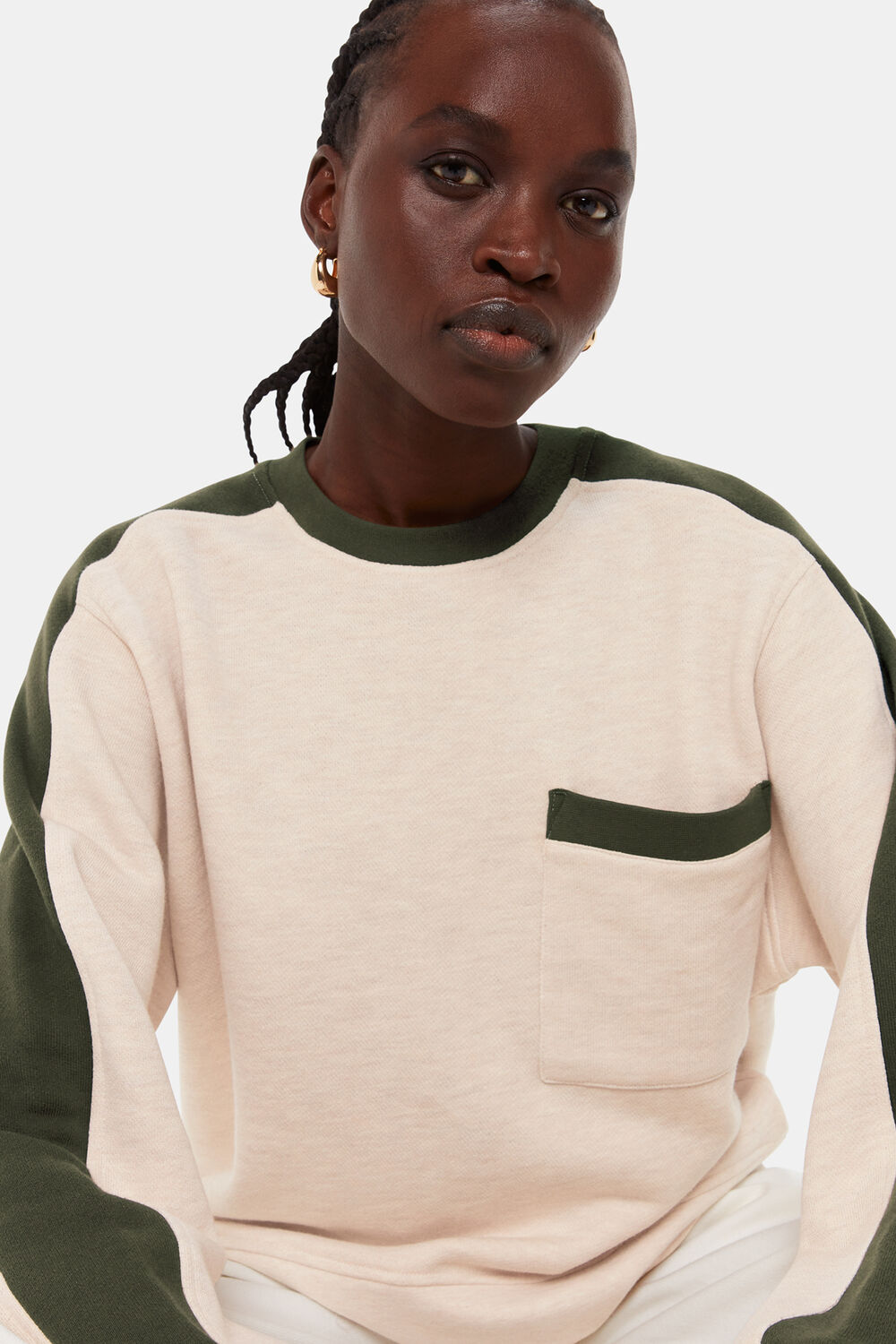 Khaki Colourblock Sweat