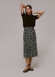 Giraffe Button Front Skirt
