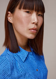 Peri Spotted Check Shirt Dress