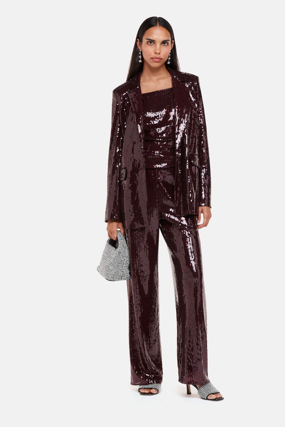 Aubergine Misha Sequin Blazer