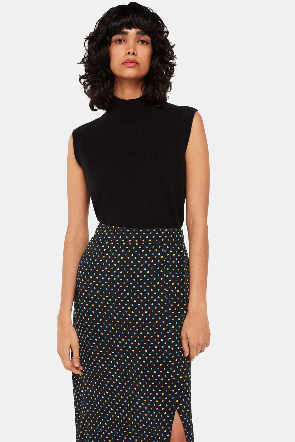 Scattered Hearts Midi Skirt