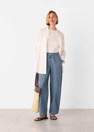 Contrast Stitch Cotton Trouser