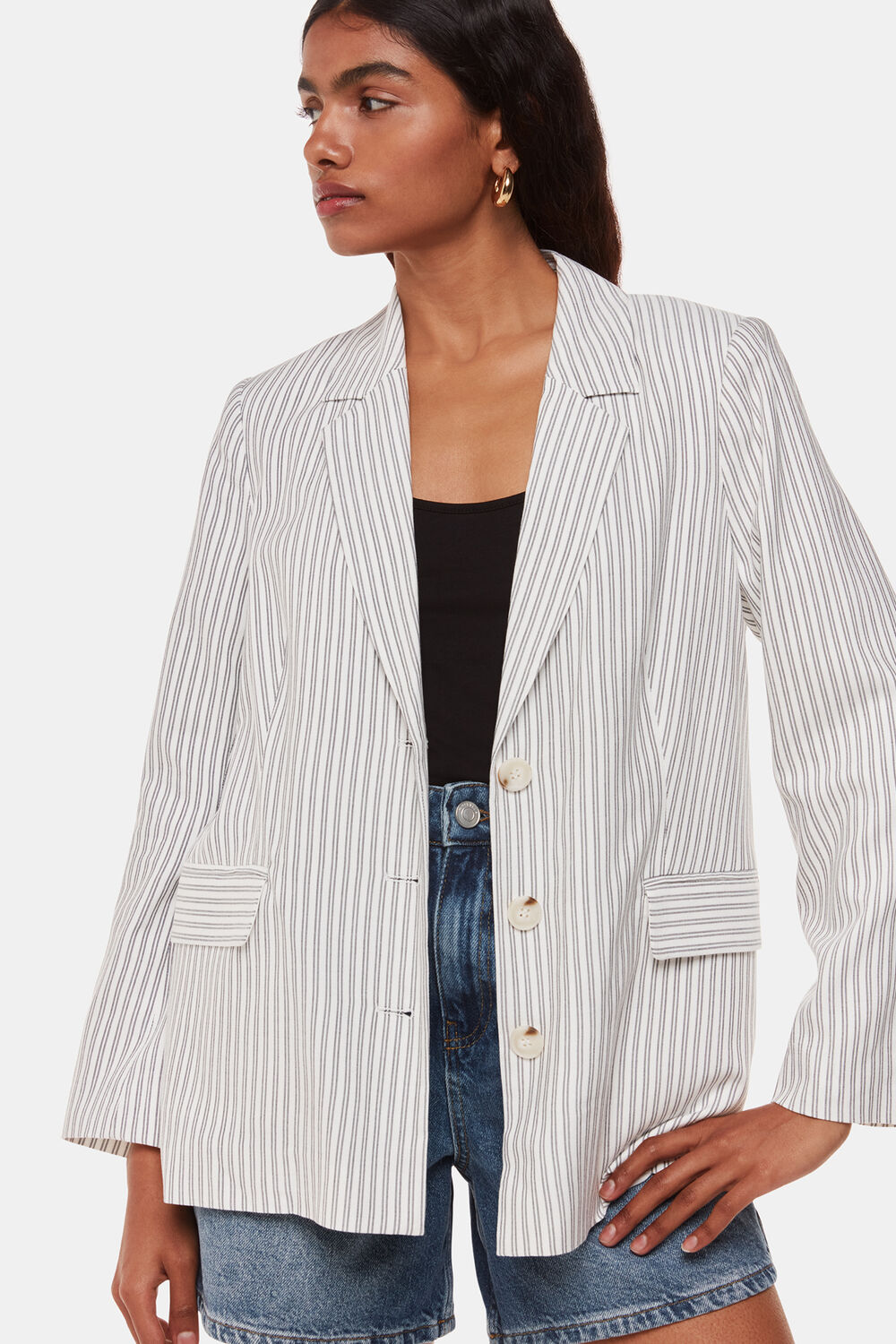 Ivory Petite Luna Stripe Blazer