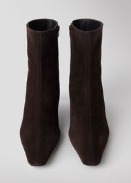 Kitten Heel Suede Ankle Boot