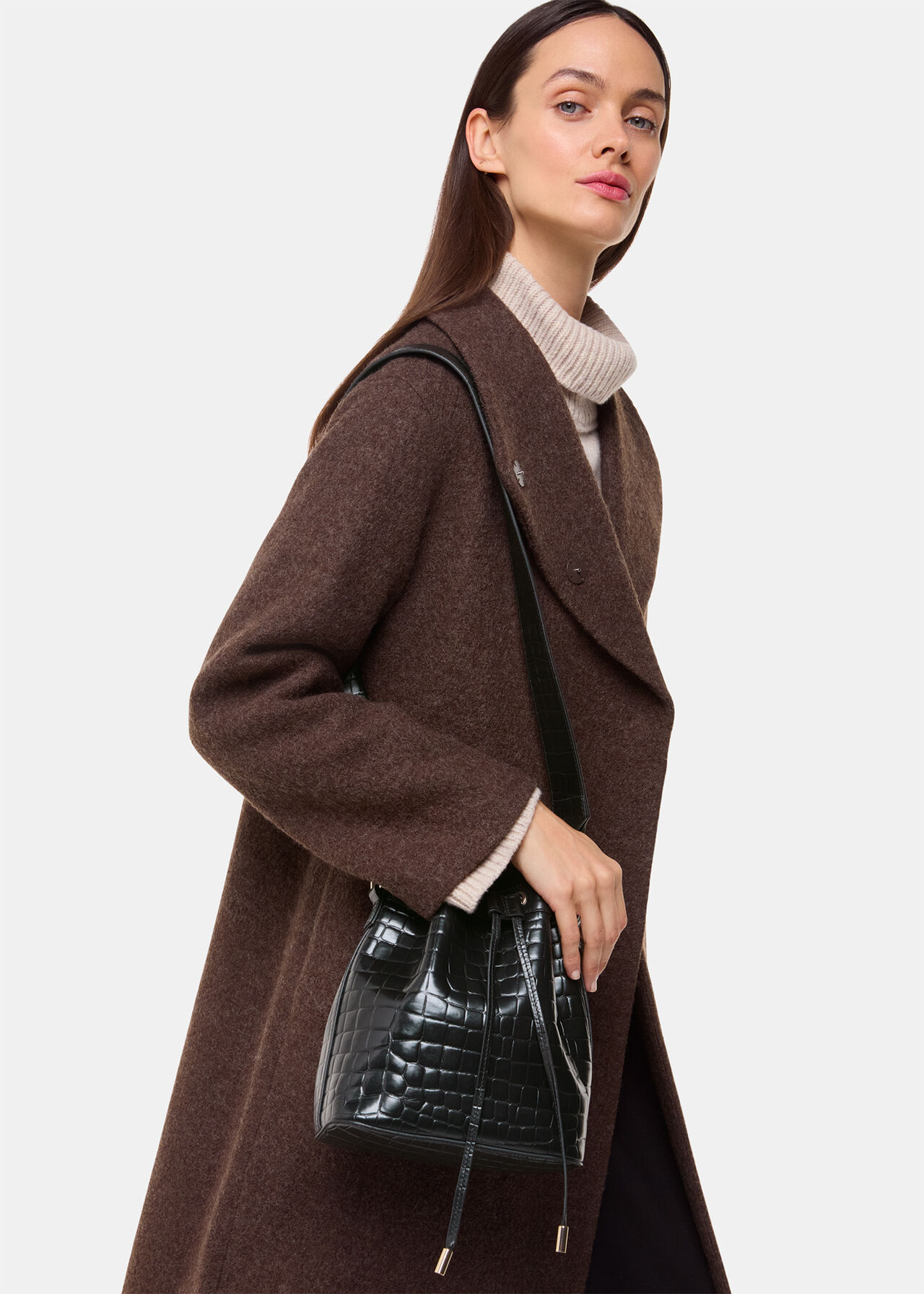 Giulia Croc Bucket Bag